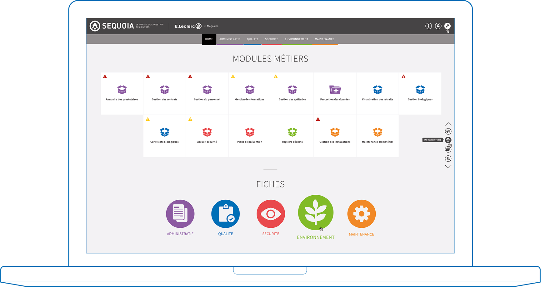 Écran outil logiciel SEQUOIA Société e-ManRisk Écran outil logiciel SEQUOIA Société e-ManRisk